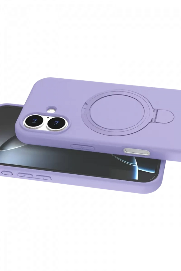 Apple iPhone 16 Regal Magsafe Standlı Kapak - Lila