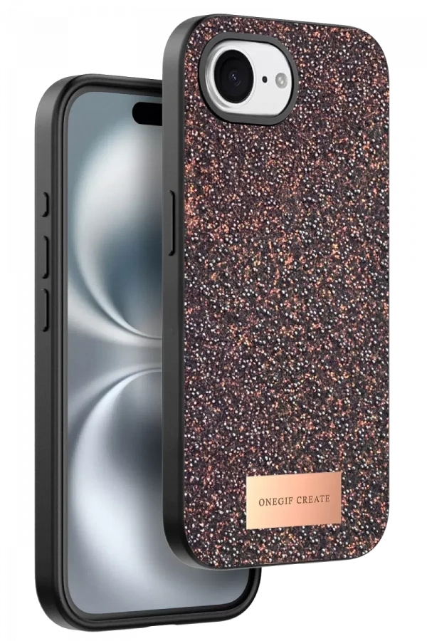 Apple iPhone 16E Bright Simli Kapak - Derin Mor