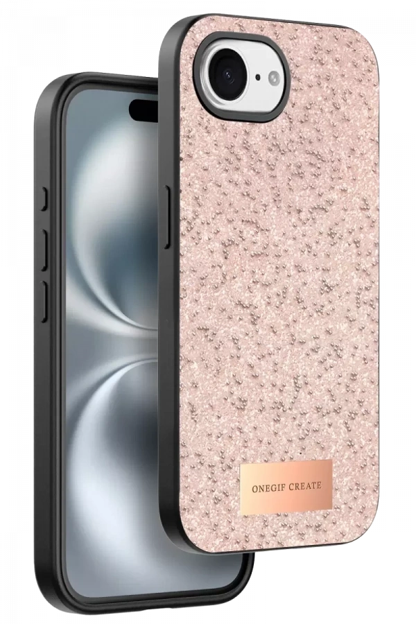 Apple iPhone 16E Bright Simli Kapak - Pembe