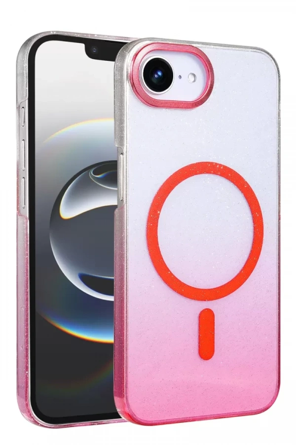 Apple iPhone 16E Glossy Magsafe Kapak - Pembe