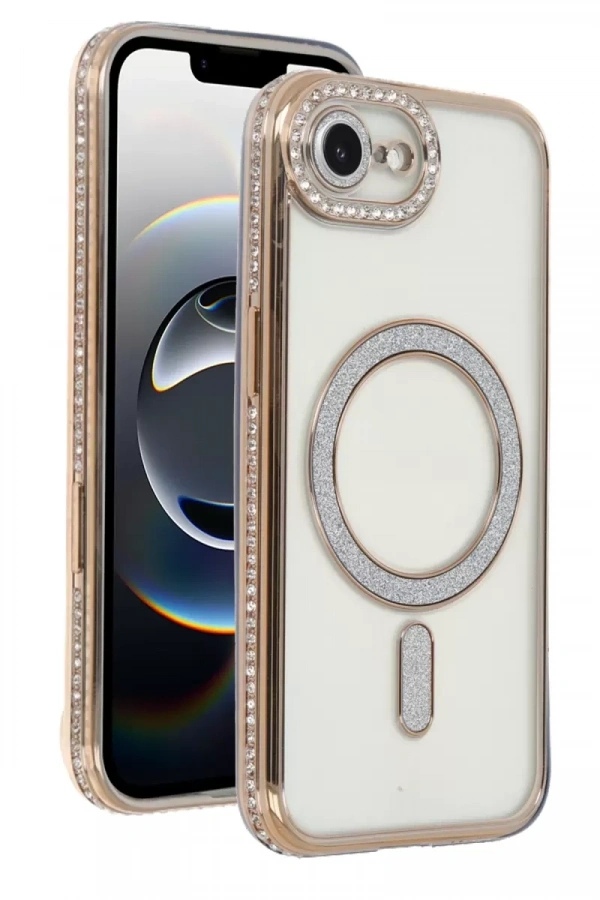 Apple iPhone 16E Joke Simli Magneticsafe Kılıf - Gold