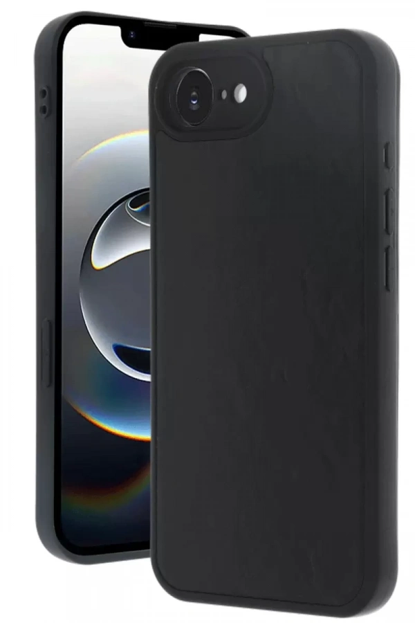 Apple iPhone 16E Kılıf Aras Deri Kapak - Siyah