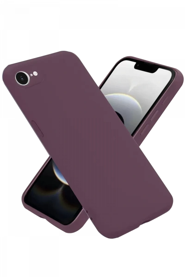 Apple iPhone 16E Kılıf First Silikon - Mürdüm