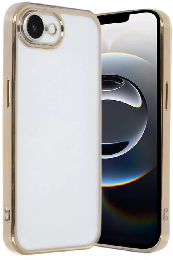 Apple iPhone 16E Kılıf Lensli Silikon - Gold