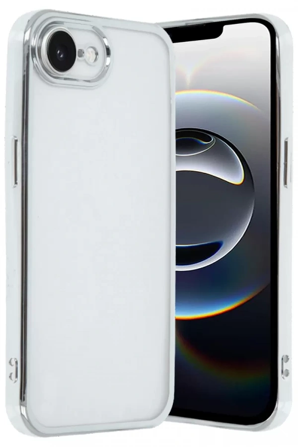 Apple iPhone 16E Kılıf Lensli Silikon - Gümüş