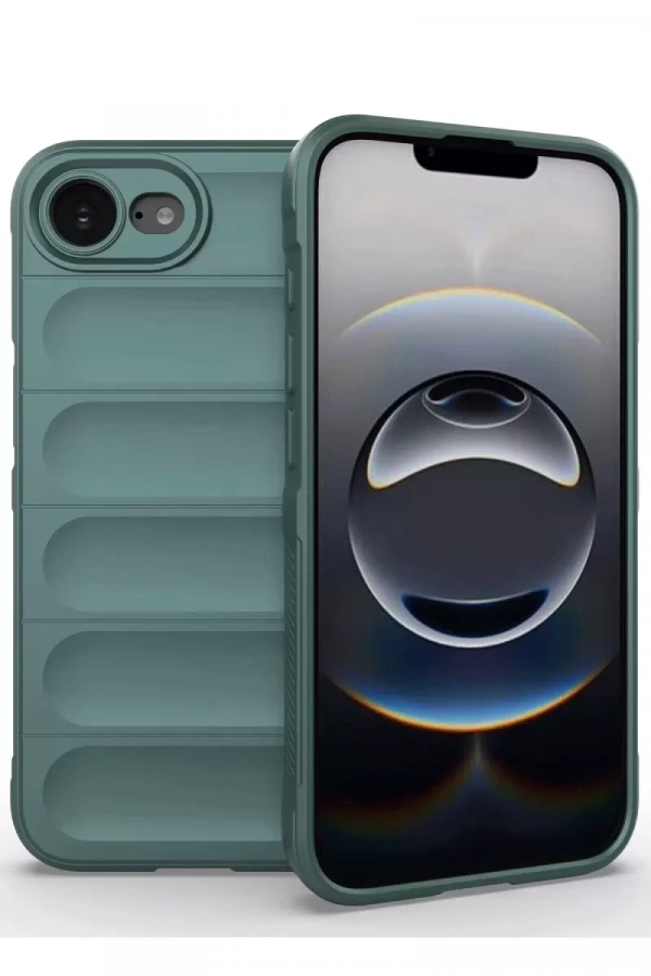 Apple iPhone 16E Kılıf Optimum Silikon - Koyu Yeşil