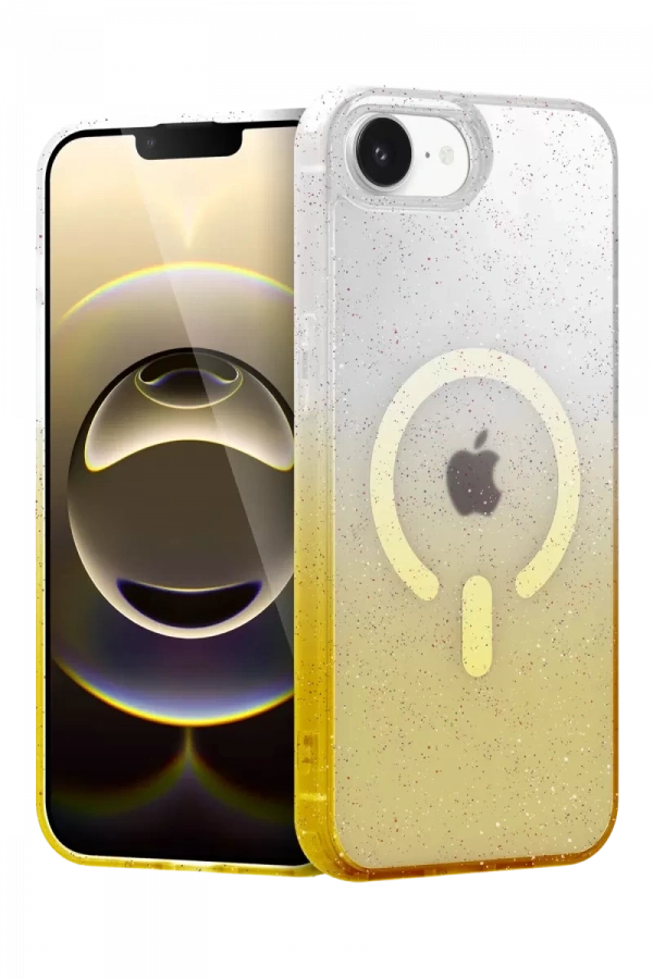 Apple iPhone 16E Pummel Shiny Magsafe Kapak - Gold
