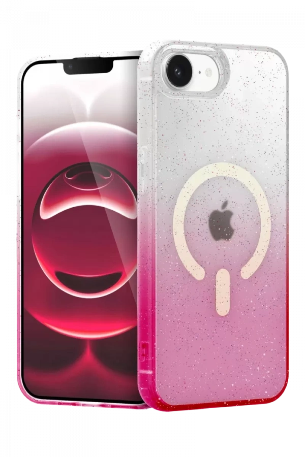 Apple iPhone 16E Pummel Shiny Magsafe Kapak - Pembe