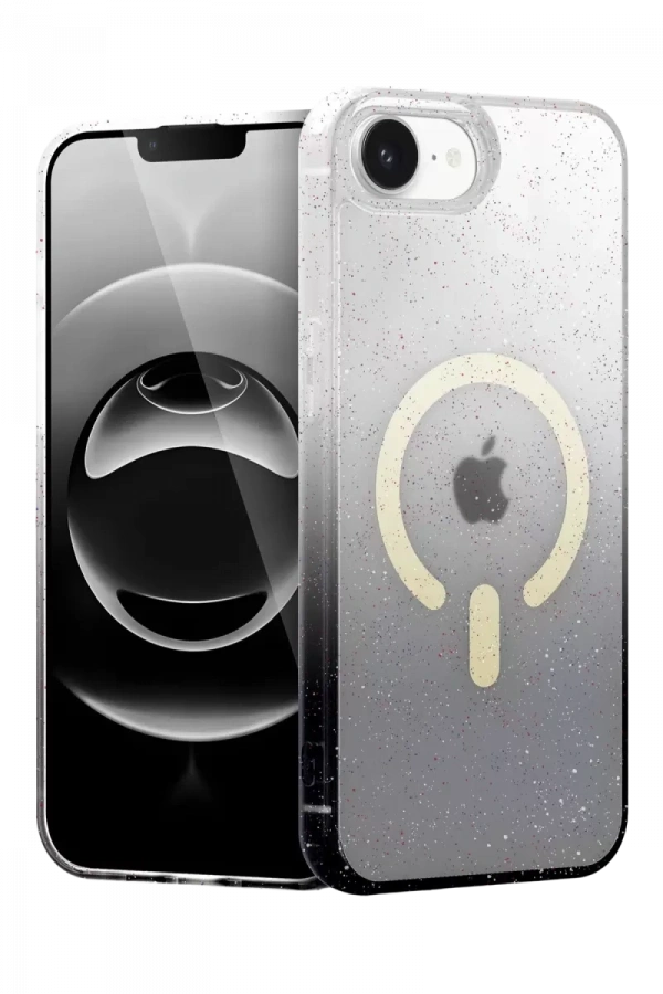 Apple iPhone 16E Pummel Shiny Magsafe Kapak - Siyah