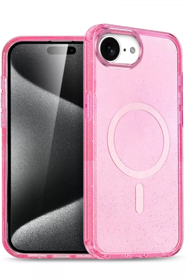Apple iPhone 16E Star Magsafe Kapak - Pembe