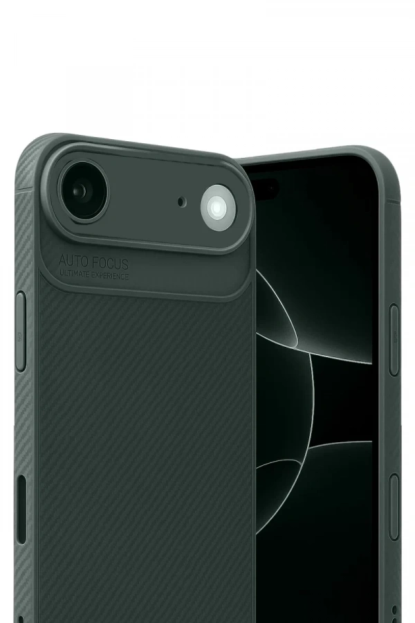 Apple iPhone 17 Air Auto Focus Karbon Kapak - Koyu Yeşil