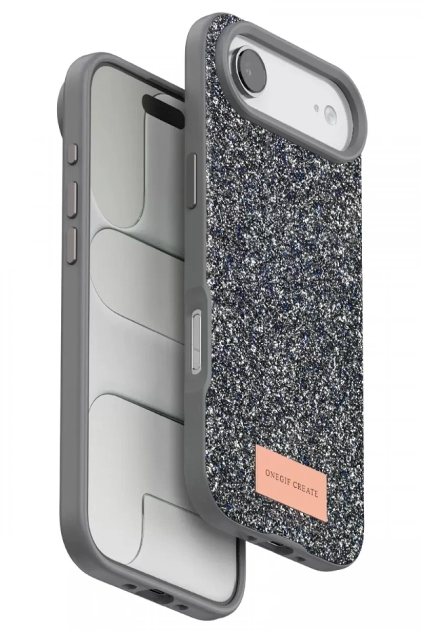 Apple iPhone 17 Air Bright Simli Kapak - Gümüş