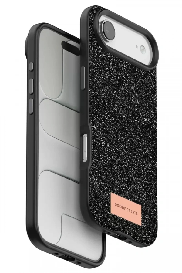 Apple iPhone 17 Air Bright Simli Kapak - Siyah