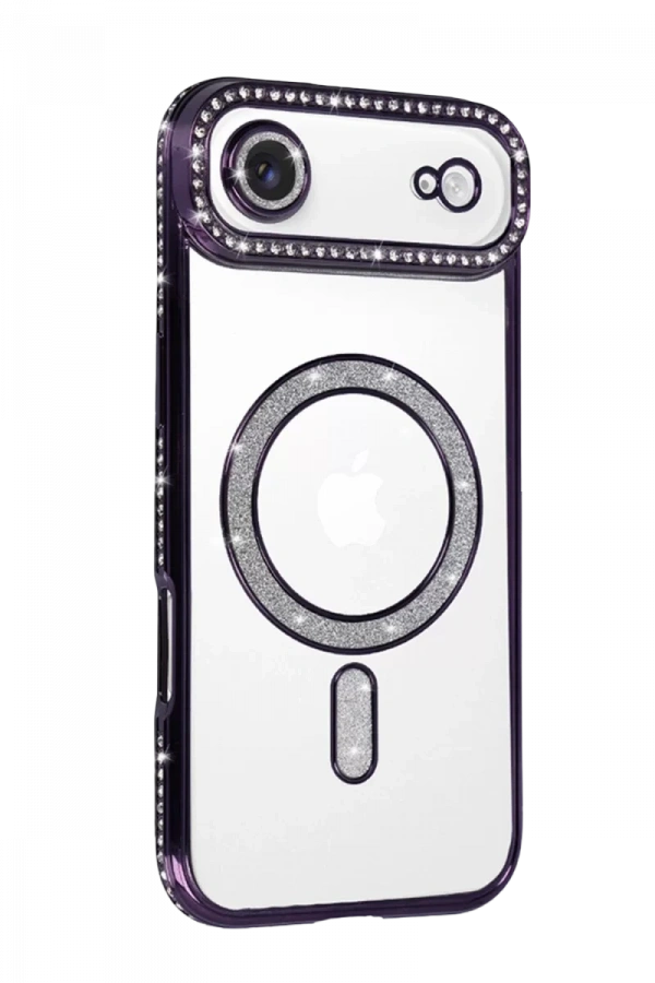 Apple iPhone 17 Air Joke Simli Magneticsafe Kılıf - Derin Mor