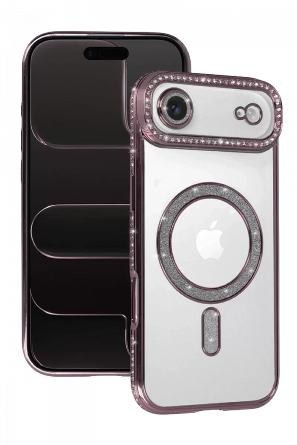 Apple iPhone 17 Air Joke Simli Magneticsafe Kılıf - Pembe
