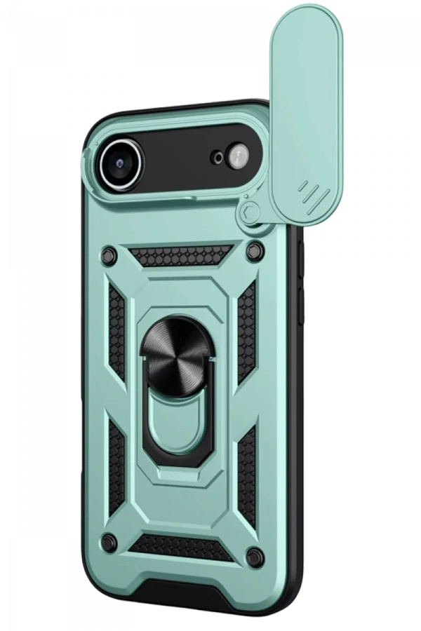 Apple iPhone 17 Air Pars Lens Yüzüklü Silikon - Yeşil
