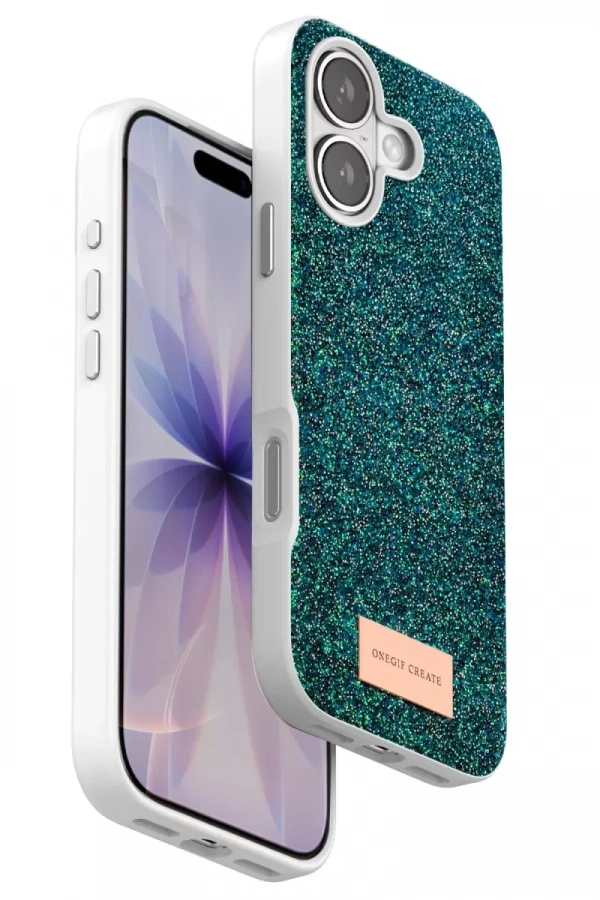 Apple iPhone 17 Bright Simli Kapak - Koyu Yeşil