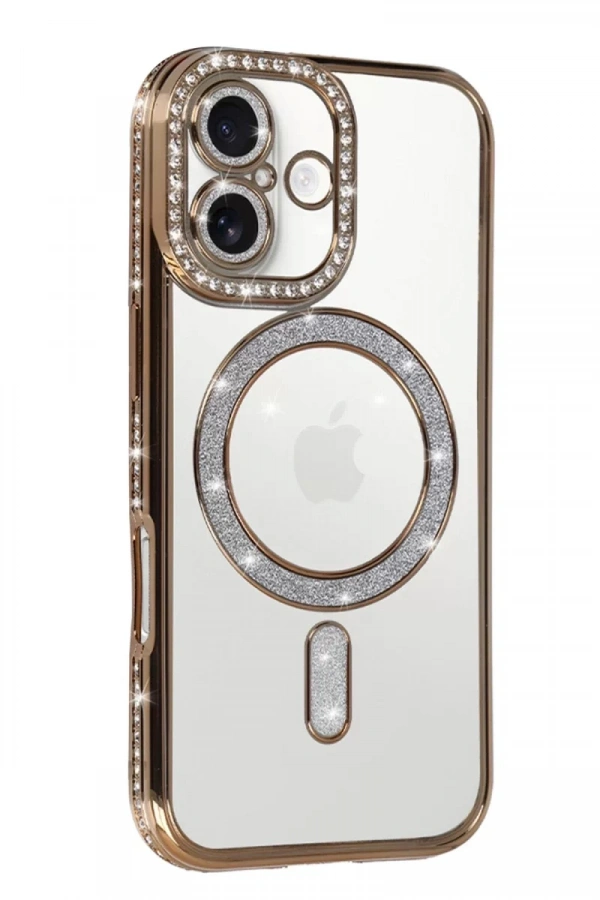 Apple iPhone 17 Joke Simli Magneticsafe Kılıf - Gold