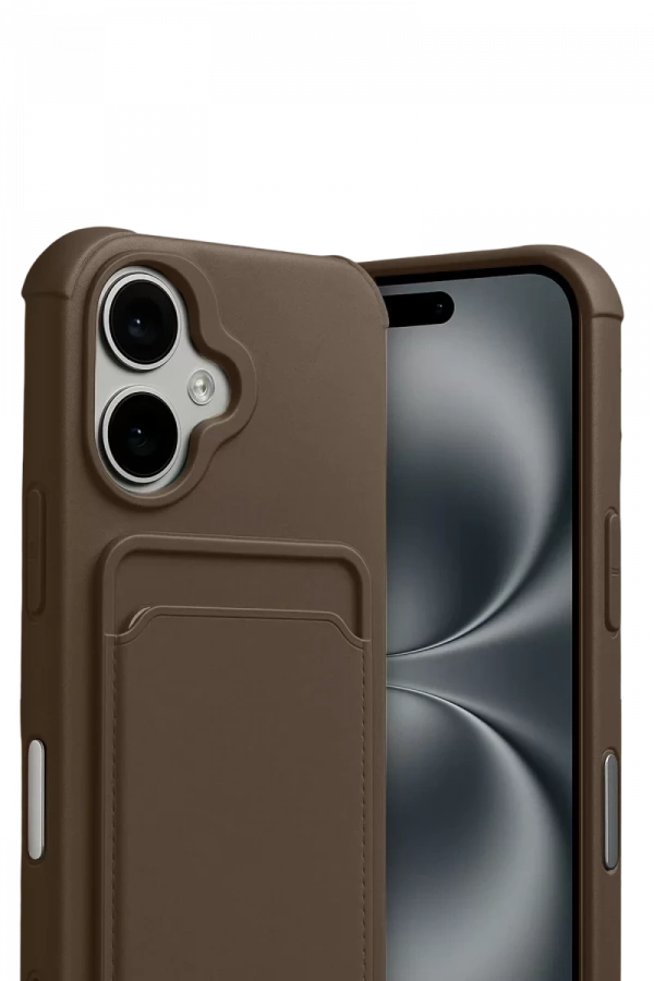 Apple iPhone 17 Kelvin Kartvizitli Silikon - Kahverengi