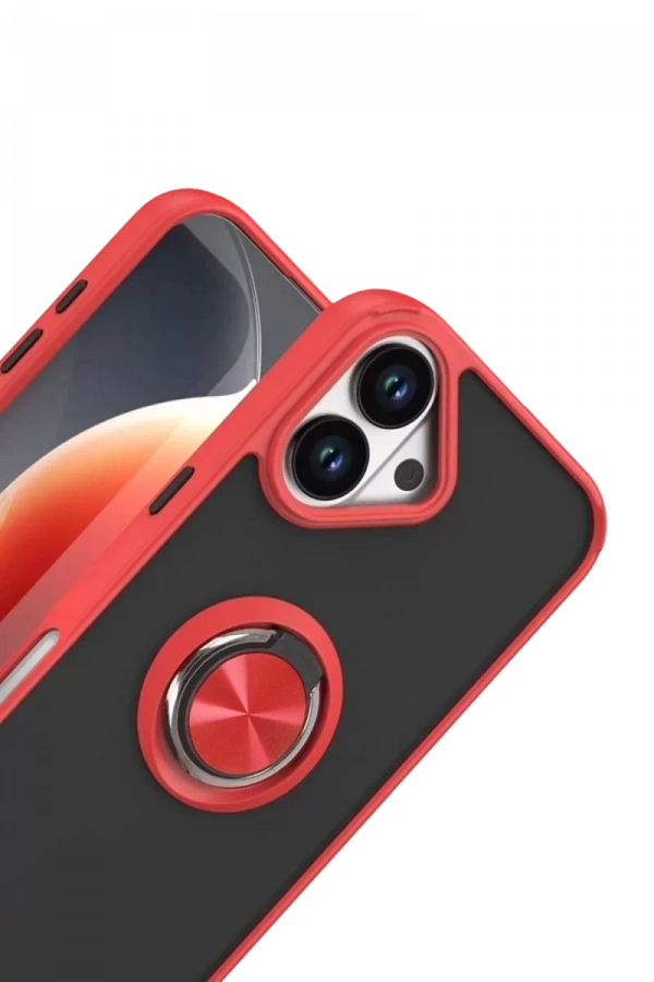 Apple iPhone 17 Montreal Yüzüklü Silikon Kapak - Kırmızı