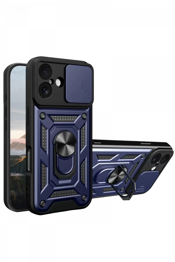 Apple iPhone 17 Pars Lens Yüzüklü Silikon - Lacivert