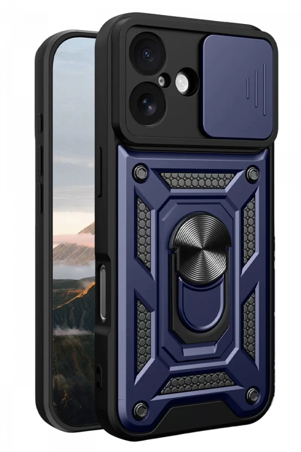 Apple iPhone 17 Pars Lens Yüzüklü Silikon - Lacivert