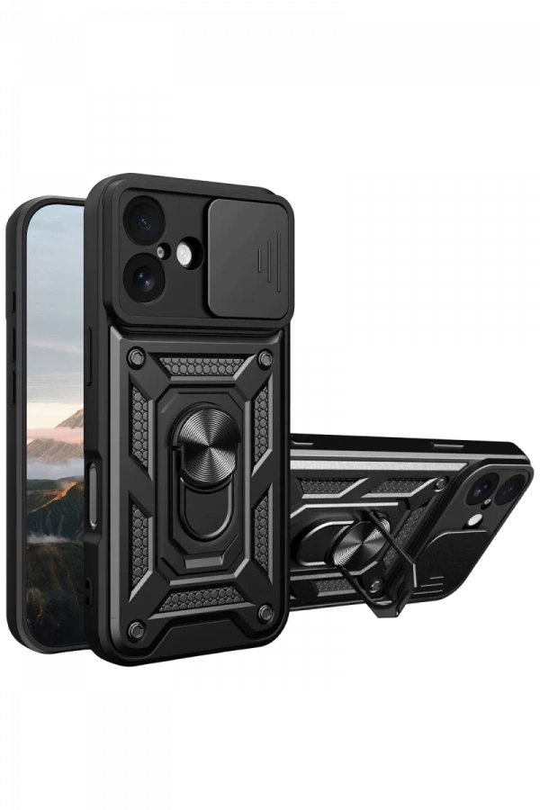 Apple iPhone 17 Pars Lens Yüzüklü Silikon - Siyah