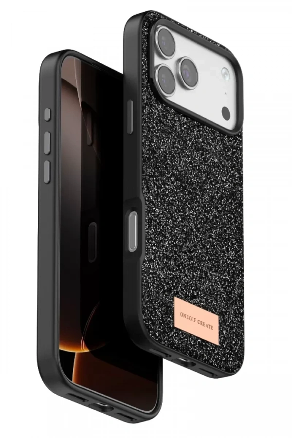 Apple iPhone 17 Pro Bright Simli Kapak - Siyah