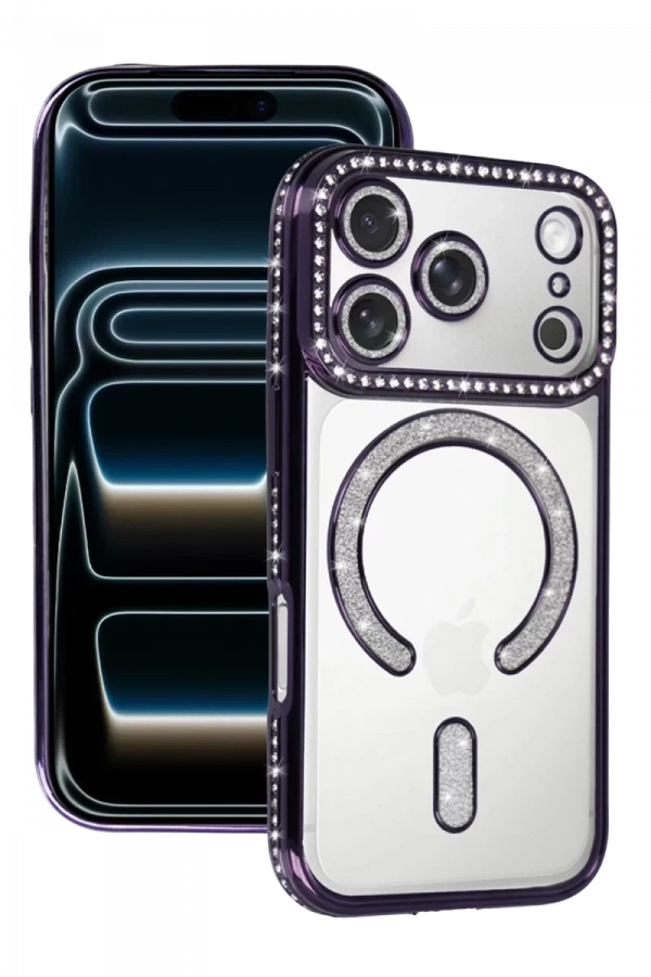 Apple iPhone 17 Pro Joke Simli Magneticsafe Kılıf - Derin Mor