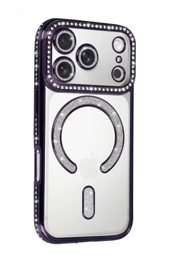 Apple iPhone 17 Pro Joke Simli Magneticsafe Kılıf - Derin Mor