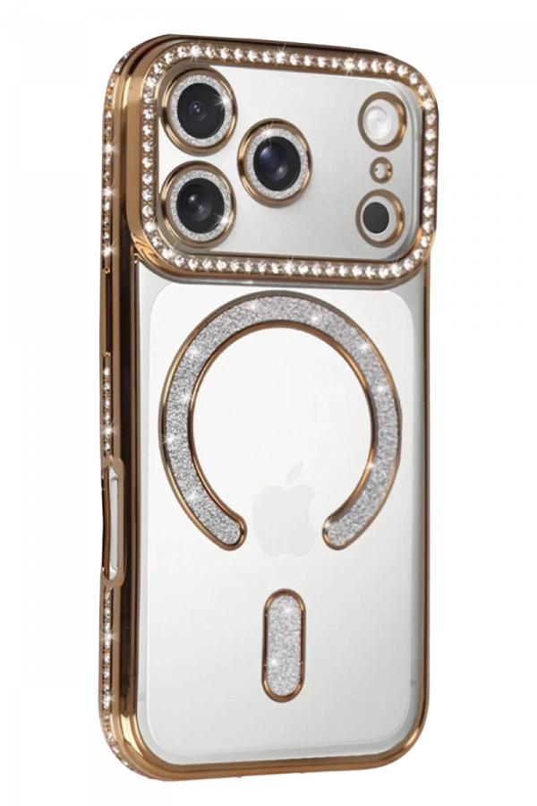 Apple iPhone 17 Pro Joke Simli Magneticsafe Kılıf - Gold