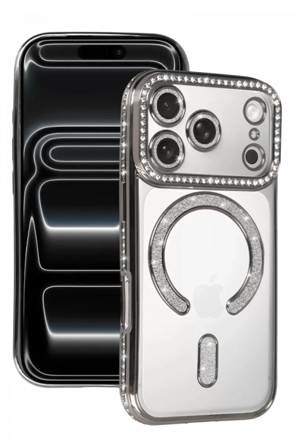 Apple iPhone 17 Pro Joke Simli Magneticsafe Kılıf - Gümüş