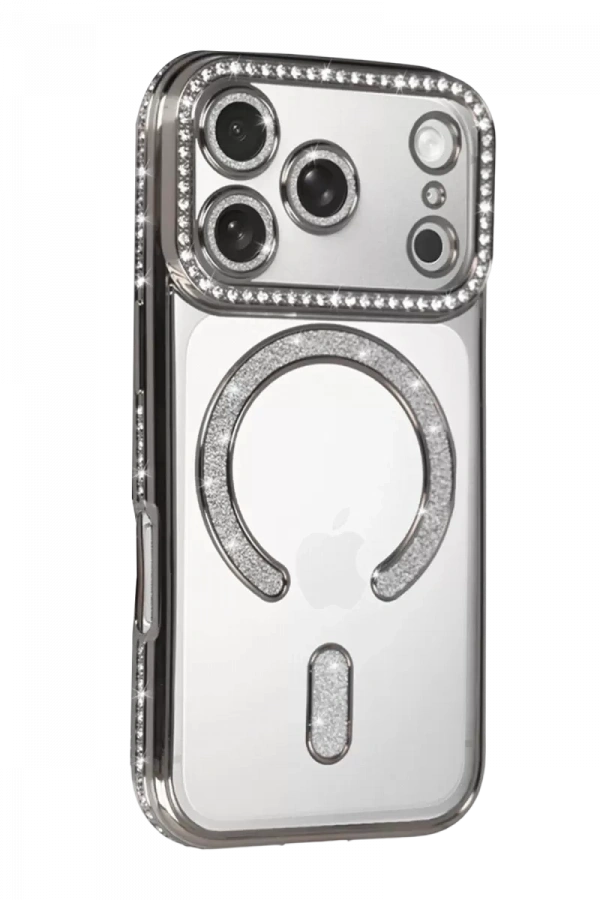Apple iPhone 17 Pro Joke Simli Magneticsafe Kılıf - Gümüş