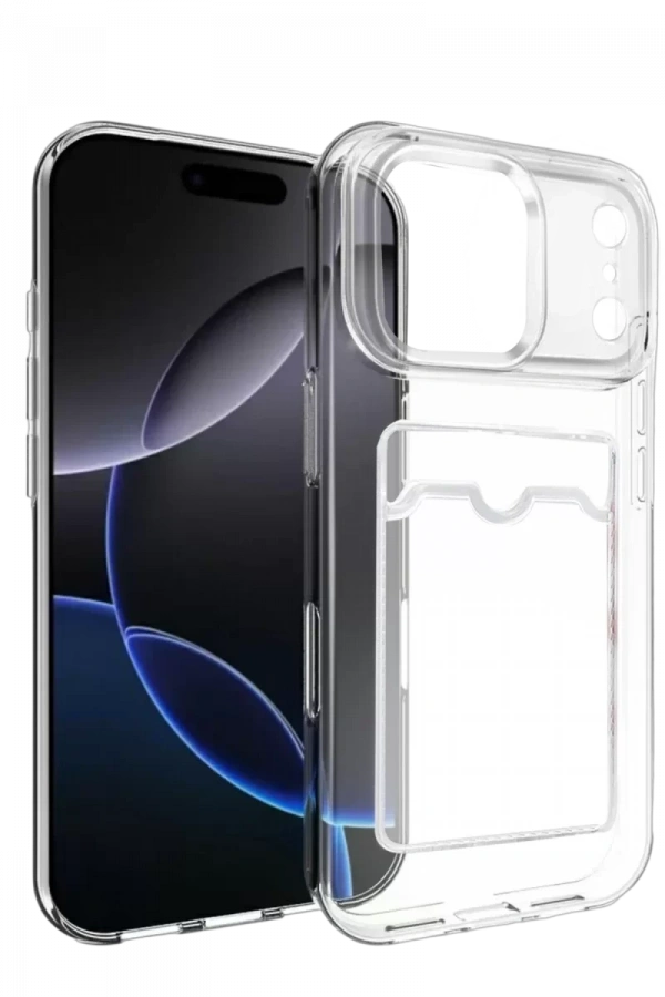 Apple iPhone 17 Pro Kart Şeffaf Silikon - Şeffaf