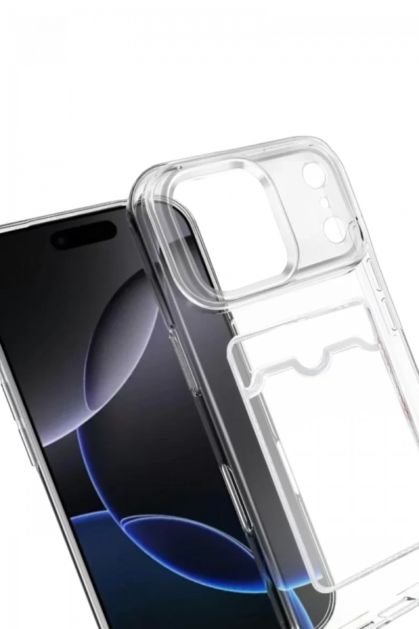 Apple iPhone 17 Pro Kart Şeffaf Silikon - Şeffaf