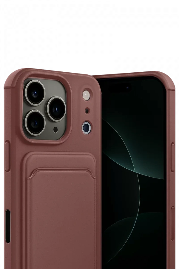 Apple iPhone 17 Pro Kelvin Kartvizitli Silikon - Bordo
