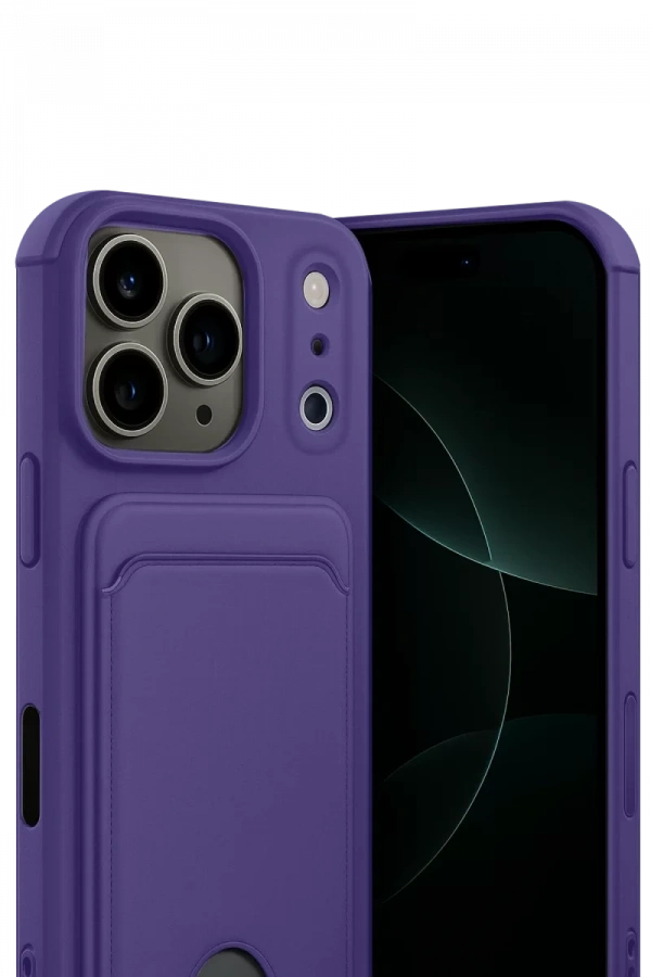 Apple iPhone 17 Pro Kelvin Kartvizitli Silikon - Derin Mor