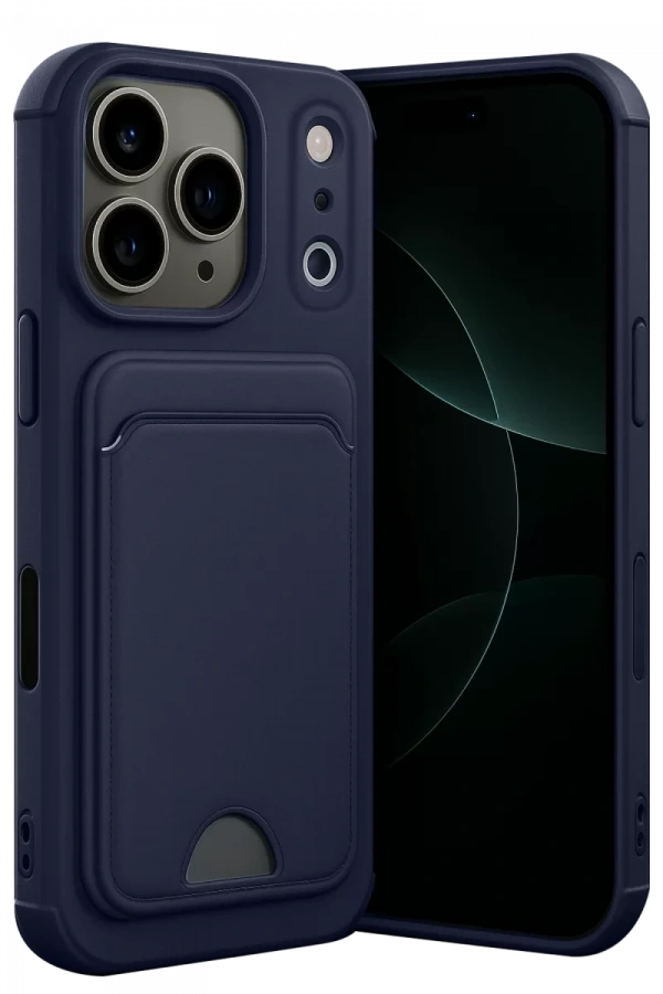 Apple iPhone 17 Pro Kelvin Kartvizitli Silikon - Lacivert