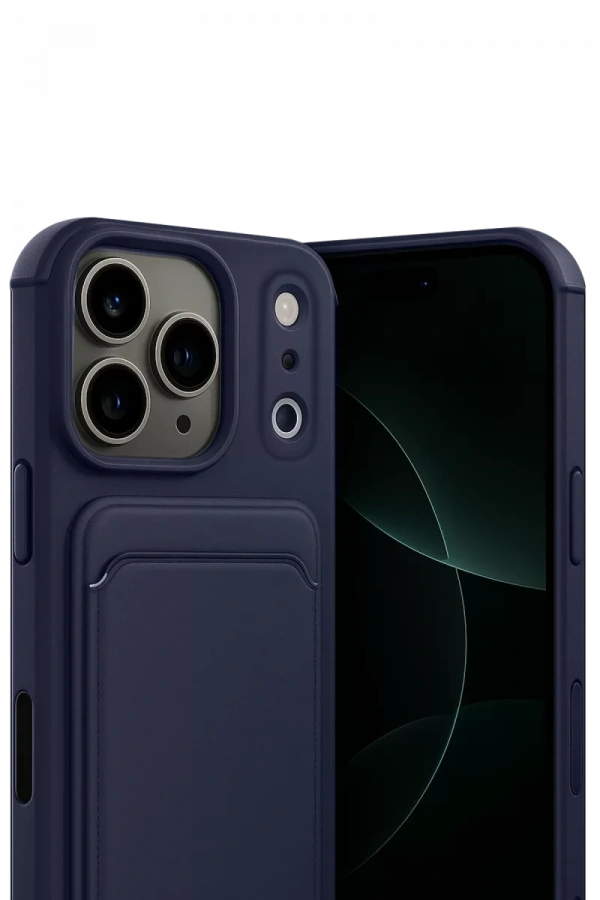 Apple iPhone 17 Pro Kelvin Kartvizitli Silikon - Lacivert