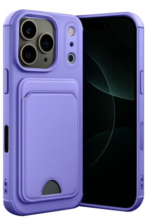 Apple iPhone 17 Pro Kelvin Kartvizitli Silikon - Lila