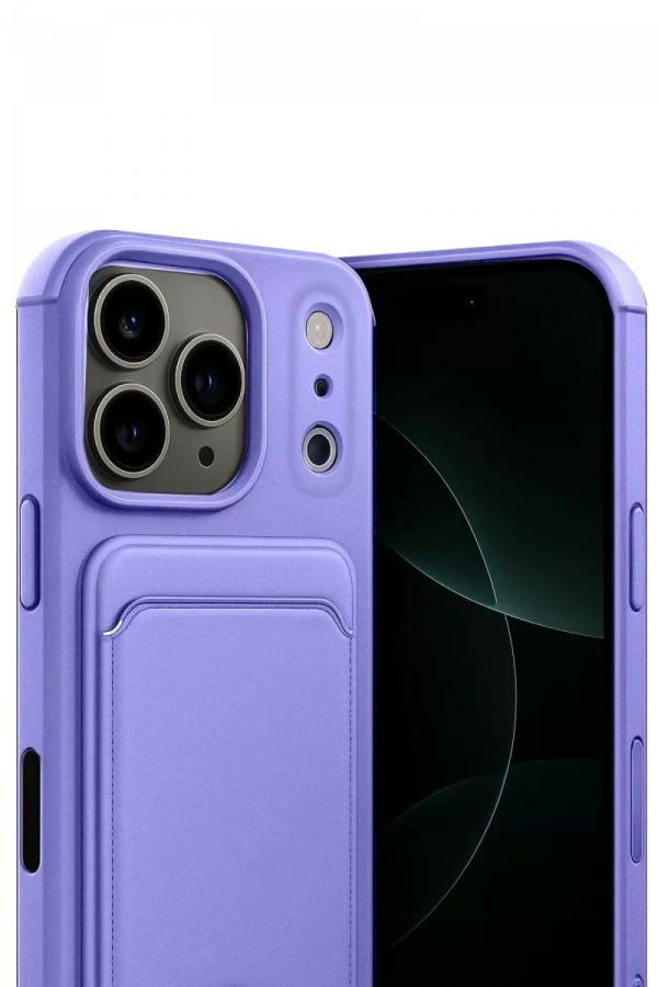Apple iPhone 17 Pro Kelvin Kartvizitli Silikon - Lila