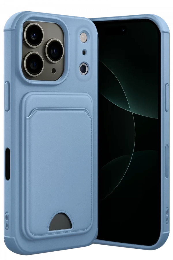 Apple iPhone 17 Pro Kelvin Kartvizitli Silikon - Mavi