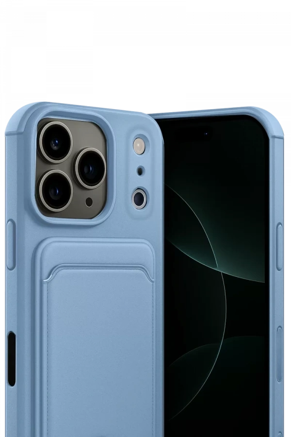 Apple iPhone 17 Pro Kelvin Kartvizitli Silikon - Mavi