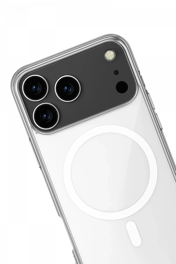 Apple iPhone 17 Pro Kılıf Magneticsafe Şeffaf Silikon - Şeffaf