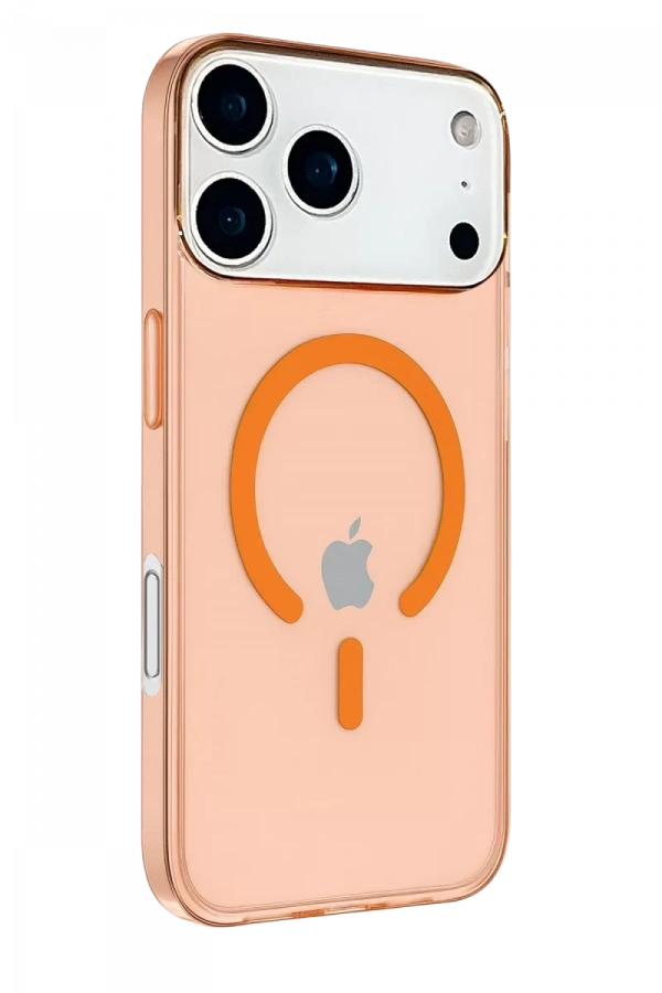 Apple iPhone 17 Pro Kılıf Pc Real Magsafe Kapak - Turuncu