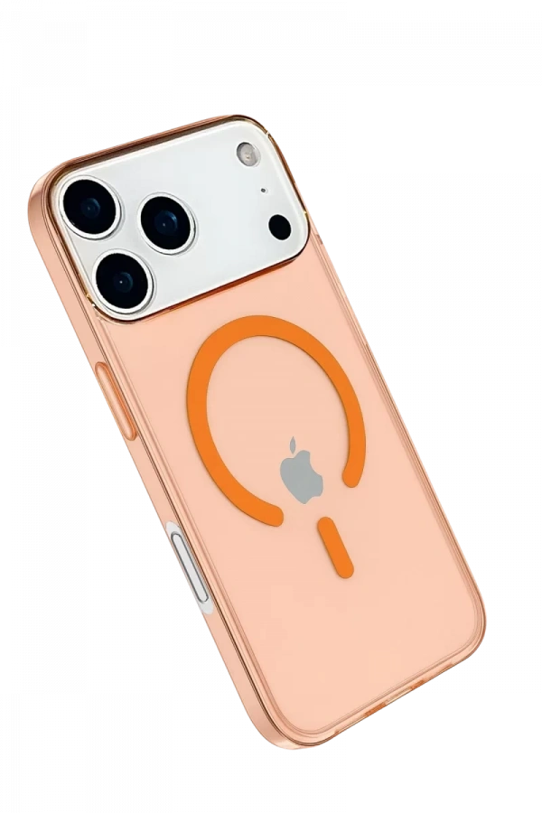 Apple iPhone 17 Pro Kılıf Pc Real Magsafe Kapak - Turuncu