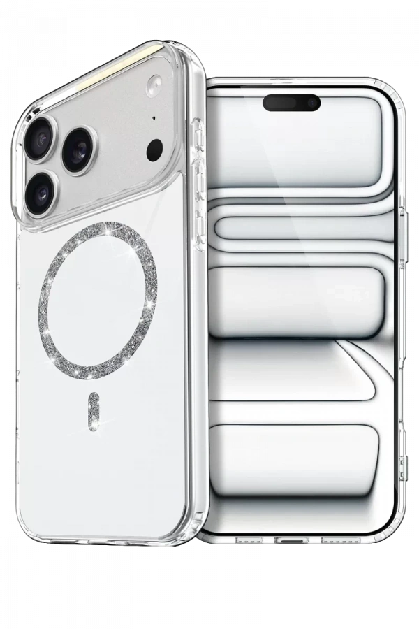 Apple iPhone 17 Pro Live Diamond Magsafe Kapak - Şeffaf