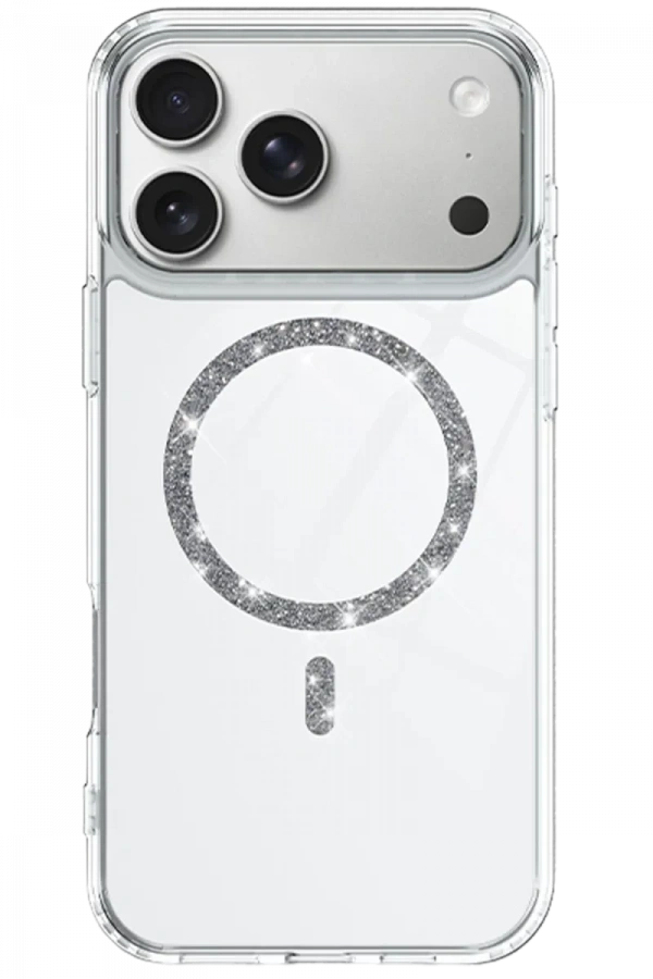 Apple iPhone 17 Pro Live Diamond Magsafe Kapak - Şeffaf