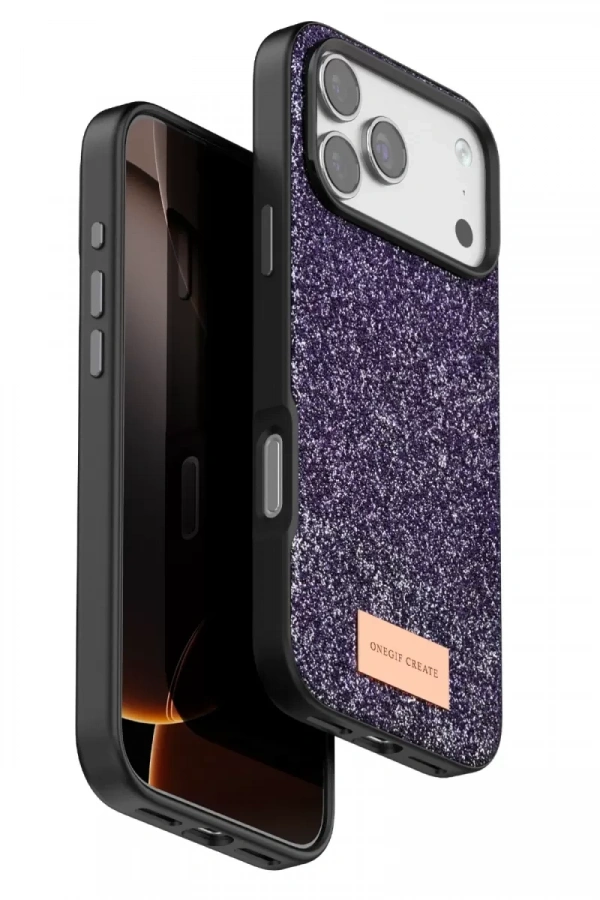 Apple iPhone 17 Pro Max Bright Simli Kapak - Derin Mor