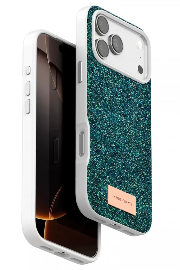 Apple iPhone 17 Pro Max Bright Simli Kapak - Koyu Yeşil